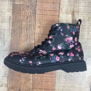 Art Class Size 3 Floral Combat Boots Lace Up Boho Fall Winter Grunge Chunky